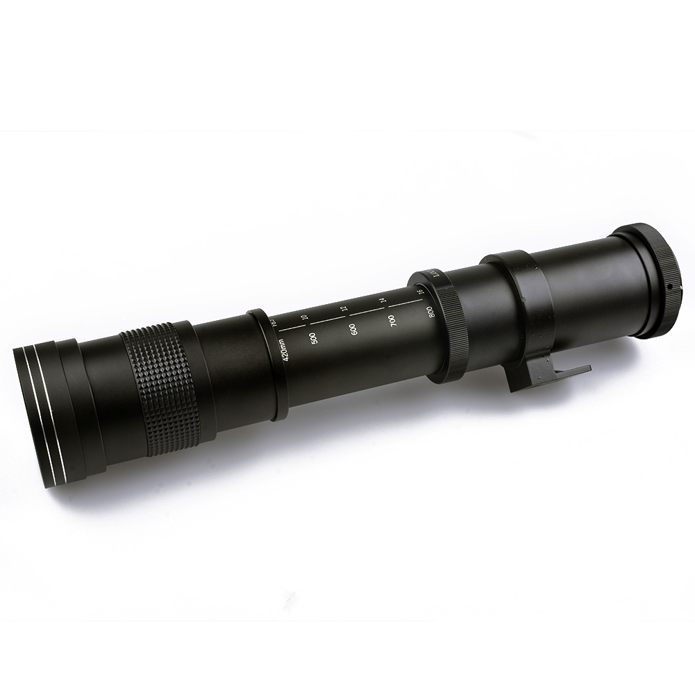 420800mm F8316 Super Telepo Lens Manual Zoom Lens T2 Adaper Ring for Canon 5D 6D 7D 60D 77D 80D 550D 650D 750D DSLR Camer