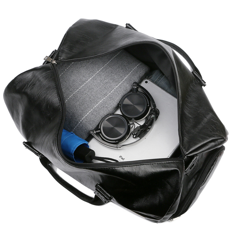 PU Leather Travel Bags Men's Fitness Bag Clothes Storage Handbag Waterproof Sports Yoga Gym Bags Women Luggage Duffle Shoe Bag