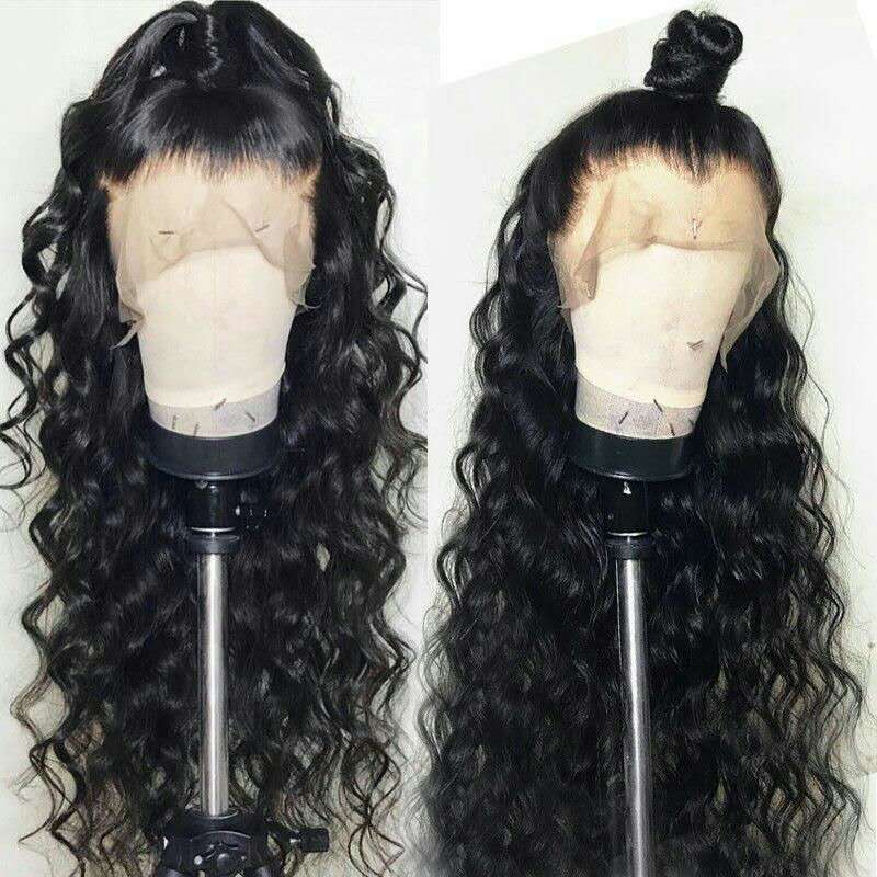 360 Lace Frontal Wave Human Hair Wigs 150% Density Brazilian Loose Wavy Wig with Baby for Black Women Natural Color 18 inch diva1