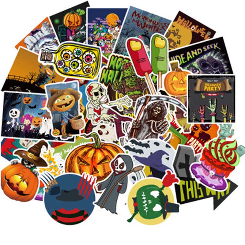 Waterproof Horrible Stickers 100pcs Halloween Car Motorcycle Stickers and Decals Decoration With Vampire Pumpkin Witch Frankenstein Zombie