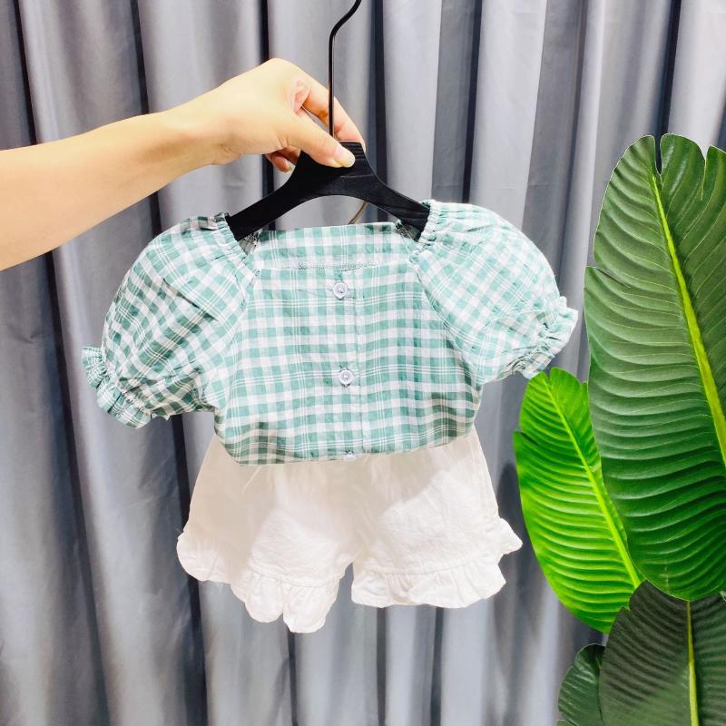 Children's Shirt Girl's Shirt Summer Baby's Short Sleeve and Plaid Small Children's Princess Suit Summer Dress, Green
Children's Shirt Girl's Shirt Summer Baby's Short Sleeve and Plaid Small Children's Princess Suit Summer Dress, Green