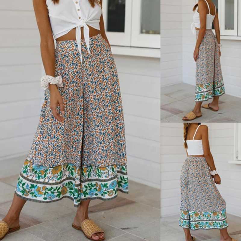 Gothic Loose Beach Culottes Women Summer Comfortable Breathable Trousers Women' Elastic High Waist Long Wide Leg Pants, As picture
Gothic Loose Beach Culottes Women Summer Comfortable Breathable Trousers Women' Elastic High Waist Long Wide Leg Pants, As picture