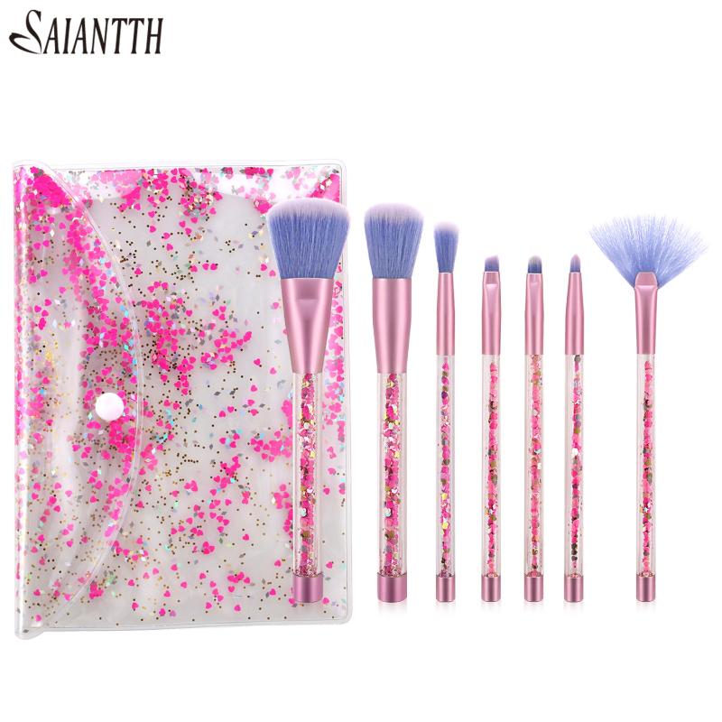 Saiantth 7pcs clear sequin makeup brushes set eye shadow eyebrow eye brush round crystal diamond small fan shape cosmetic makeup
Saiantth 7pcs clear sequin makeup brushes set eye shadow eyebrow eye brush round crystal diamond small fan shape cosmetic makeup