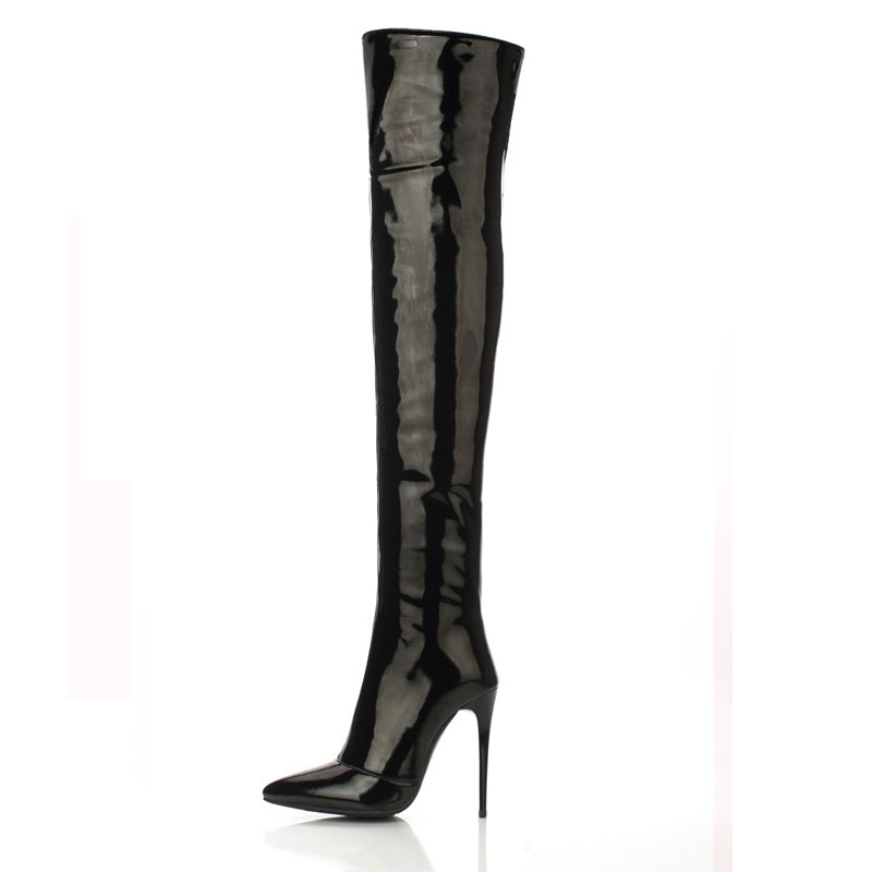 Hot Sale--Women High Heels Tall Boots Sexy Patent Leather High Heel Over The Knee Boots For Women Ladies Pole Dancing Boots Size 35-43, Black
Hot Sale--Women High Heels Tall Boots Sexy Patent Leather High Heel Over The Knee Boots For Women Ladies Pole Dancing Boots Size 35-43, Black