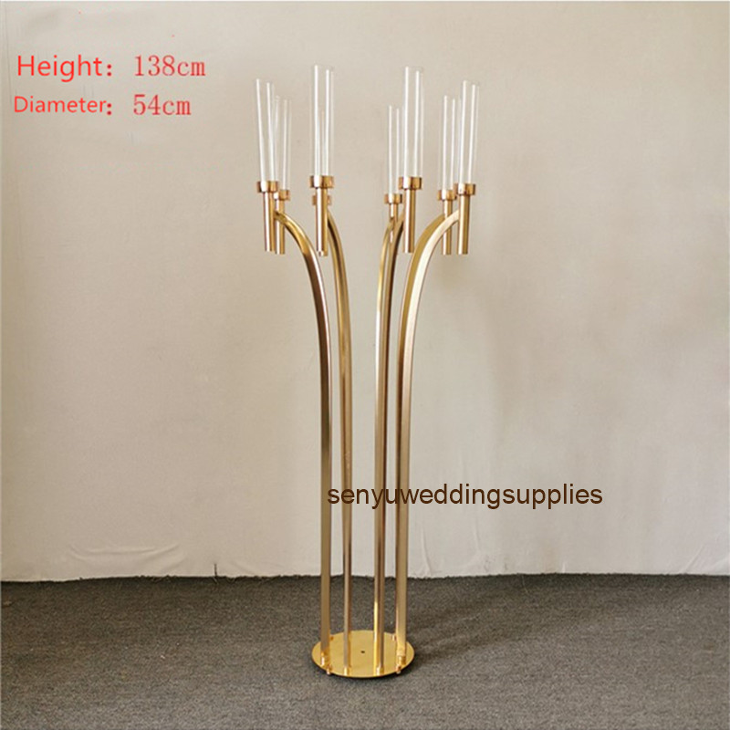 New style Metal Candelabra Holders Acrylic Wedding Table Centerpieces Flower Stand Candle Holder Candelabrum For Home Decor senyu0318 XJ260305