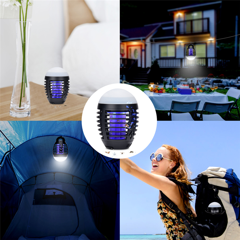 Mosquito Killer Fly Bug Catcher Lamp Outdoor Electric Waterproof Summer Camping Killer Trap Lantern USB Charging Anti Mosquito