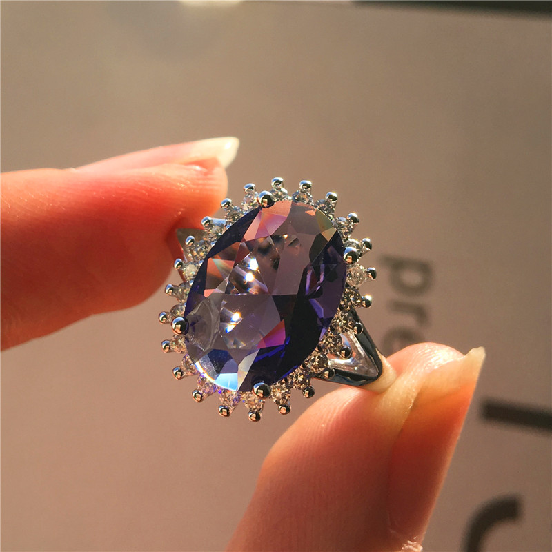 Female Big Oval Crystal Ring Fashion 925 Sterling Silver Love Finger Ring Vintage Wedding Engagment Rings For Women
Female Big Oval Crystal Ring Fashion 925 Sterling Silver Love Finger Ring Vintage Wedding Engagment Rings For Women