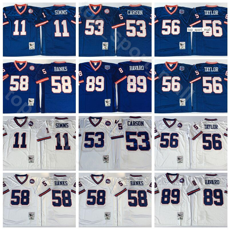 NCAA Football 56 Lawrence Taylor 89 Mark Bavaro 11 Phil Simms Jersey 53 Harry Carson 58 Carl Banks Men Vintage Blue White, 53 blue
NCAA Football 56 Lawrence Taylor 89 Mark Bavaro 11 Phil Simms Jersey 53 Harry Carson 58 Carl Banks Men Vintage Blue White, 53 blue