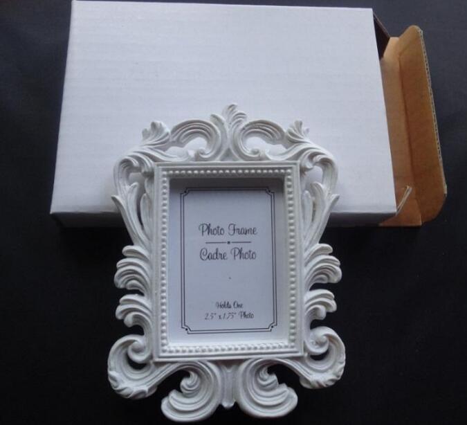 50pcs/Lot Victorian Style Resin White&Black Baroque Picture/Photo Frame Place Card Holder Bridal Wedding Shower Favors Gift