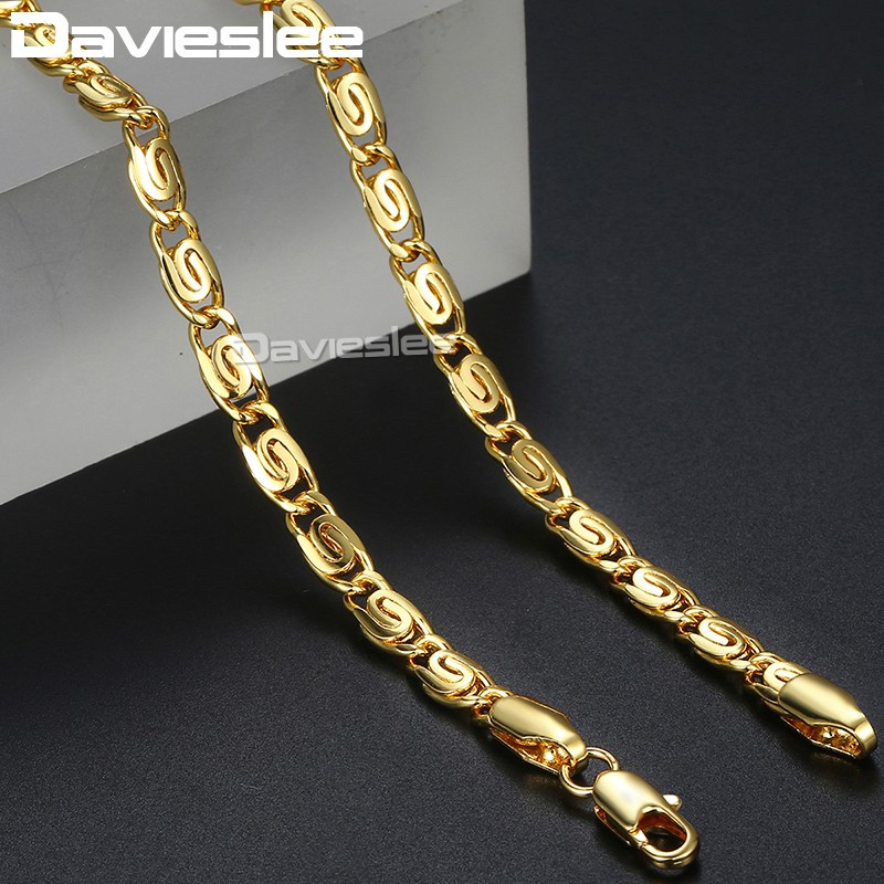 Chains Davieslee Necklace For Women Yellow Gold Filled Snail Link Womens Chain Fashion Jewelry 4.5mm 18-28inch DGN302
Chains Davieslee Necklace For Women Yellow Gold Filled Snail Link Womens Chain Fashion Jewelry 4.5mm 18-28inch DGN302