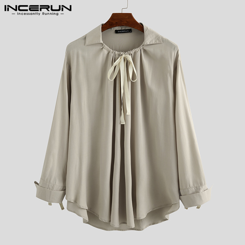 INCERUN 2020 Loose Men Casual Shirt Solid Color Long Sleeve Streetwear Fashion Lace Up Blouse Turn-down Collar Party Tops Camisa, Black shirt
INCERUN 2020 Loose Men Casual Shirt Solid Color Long Sleeve Streetwear Fashion Lace Up Blouse Turn-down Collar Party Tops Camisa, Black shirt