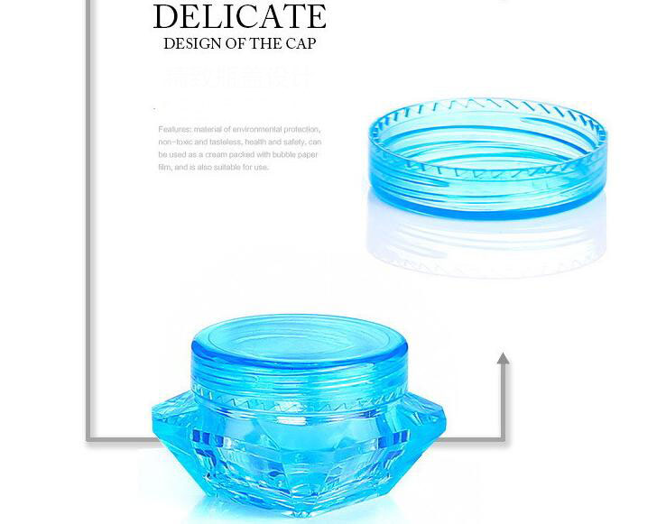 3g 5g Diamond Shaped Empty Plastic Jar Cosmetic Containers Cream Bottle Small Sample Box Bottle Cosmetic Packing Box