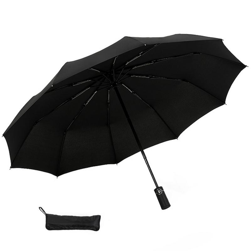 Large Automatic Three Folding Commercial Compact Strong Frame Windproof 10Ribs Gentle Black Umbrellas with Plush Storage Bag40
Large Automatic Three Folding Commercial Compact Strong Frame Windproof 10Ribs Gentle Black Umbrellas with Plush Storage Bag40