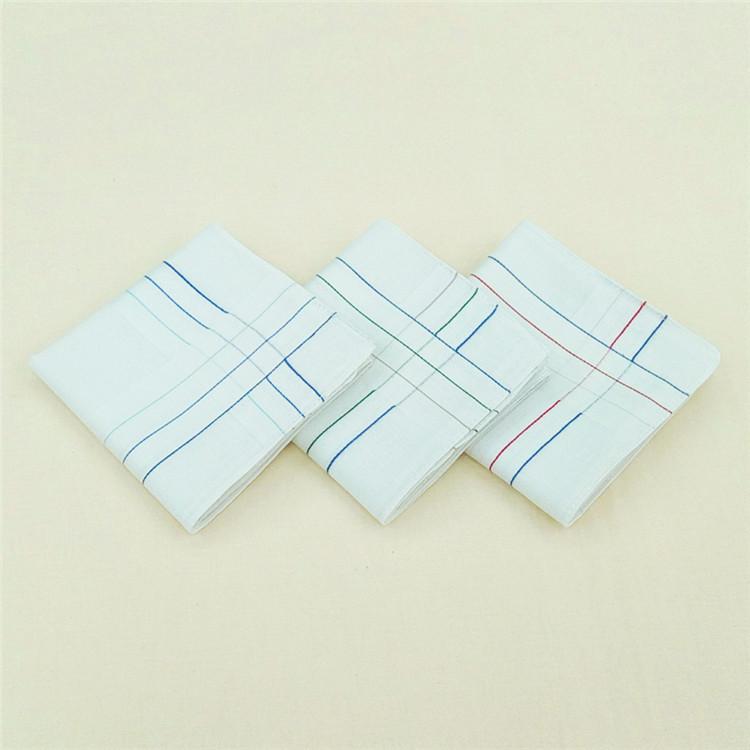 43 * 43CM White Navy Men's Handkerchief Cotton Handkerchief Middle-aged Men's Square