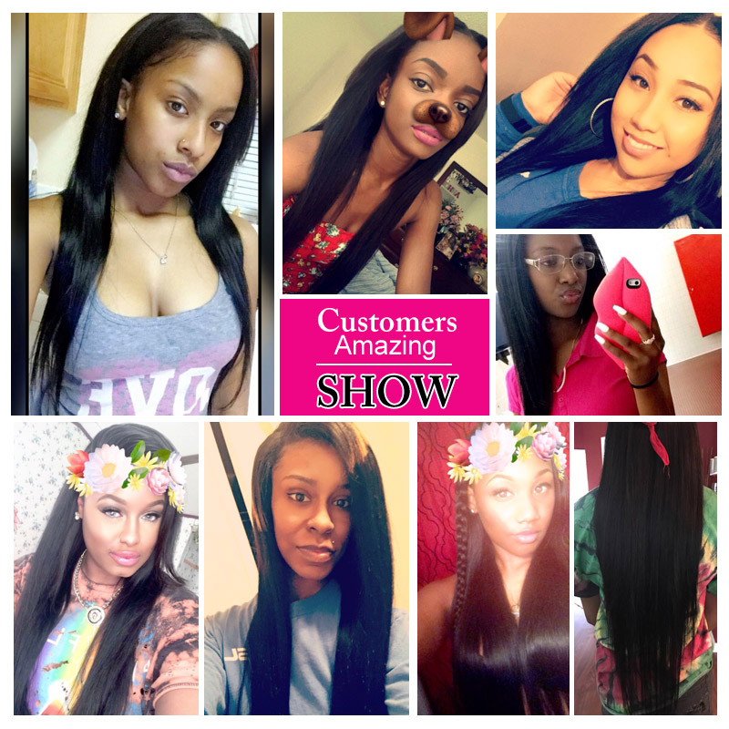 3Bundles With 13*4 Transparent Lace Frontal 10A Brazilian Straight Hair Peruvian Hair Extensions Malaysian Human Hair Bundles With Closure