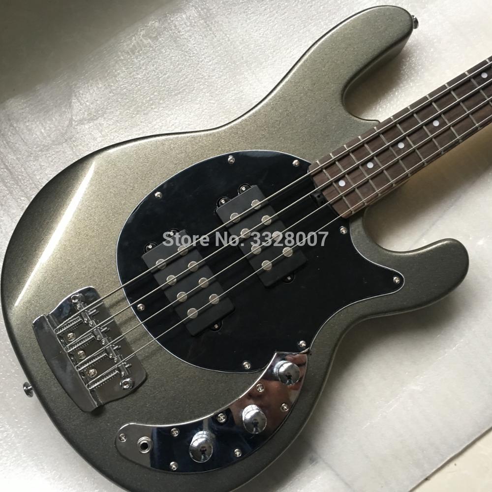 Music Man 4 Strings Bass Erine Ball StingRay Metallic Sliver Gray Electric Guitar 9V Battery Active Wires, Black Pickguard Chrome Hardware
Music Man 4 Strings Bass Erine Ball StingRay Metallic Sliver Gray Electric Guitar 9V Battery Active Wires, Black Pickguard Chrome Hardware