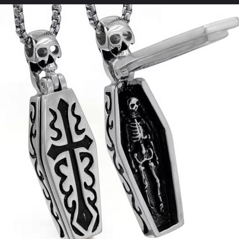 Pendant Necklaces SECRET BOY Gothic Men Human Skeleton Vampire Skull Coffin Necklace Chain Cross Choker Jewelry Vintage Christmas Gift
Pendant Necklaces SECRET BOY Gothic Men Human Skeleton Vampire Skull Coffin Necklace Chain Cross Choker Jewelry Vintage Christmas Gift
