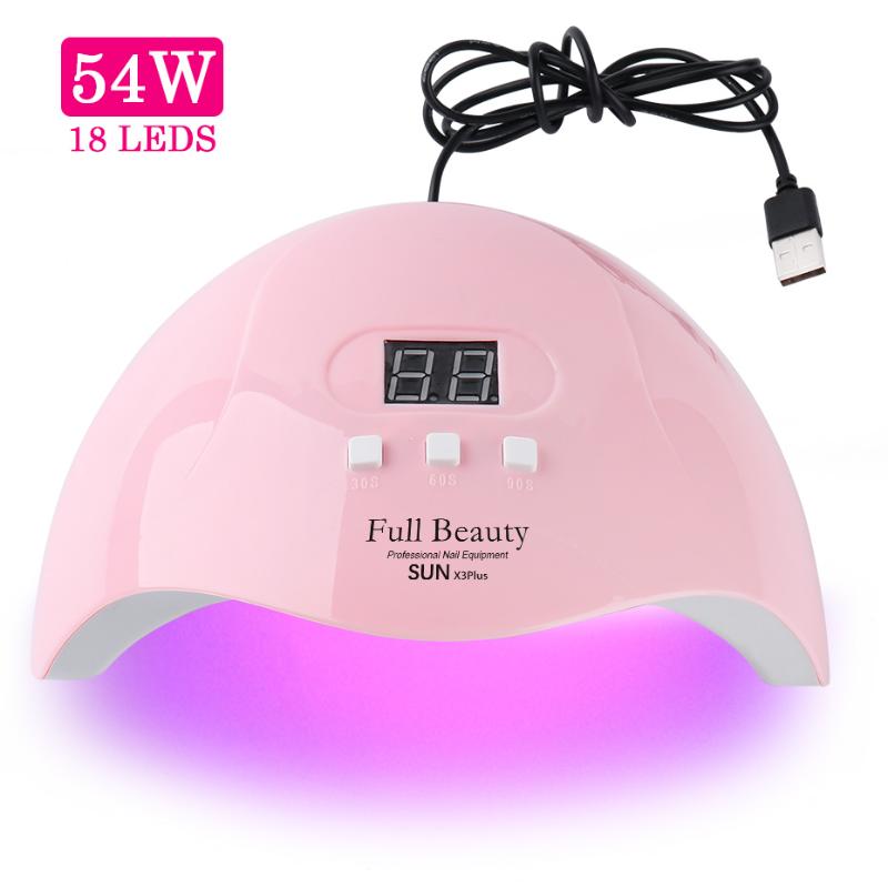 54W UV Lamp Nail UV LED Dryer For Manicure Sun Light Curing All Gel Polish Varnish Dryer Automatic Smart Timer Tool TRSUN X3Plus, Sun x2plus
54W UV Lamp Nail UV LED Dryer For Manicure Sun Light Curing All Gel Polish Varnish Dryer Automatic Smart Timer Tool TRSUN X3Plus, Sun x2plus