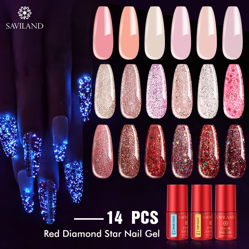 SAVILAND Starry Rose Glow In The Dark Nude Pink Gel Diamond Starry Rose Luminous Kits Soak Off UV Need Top Base Coat Set
SAVILAND Starry Rose Glow In The Dark Nude Pink Gel Diamond Starry Rose Luminous Kits Soak Off UV Need Top Base Coat Set