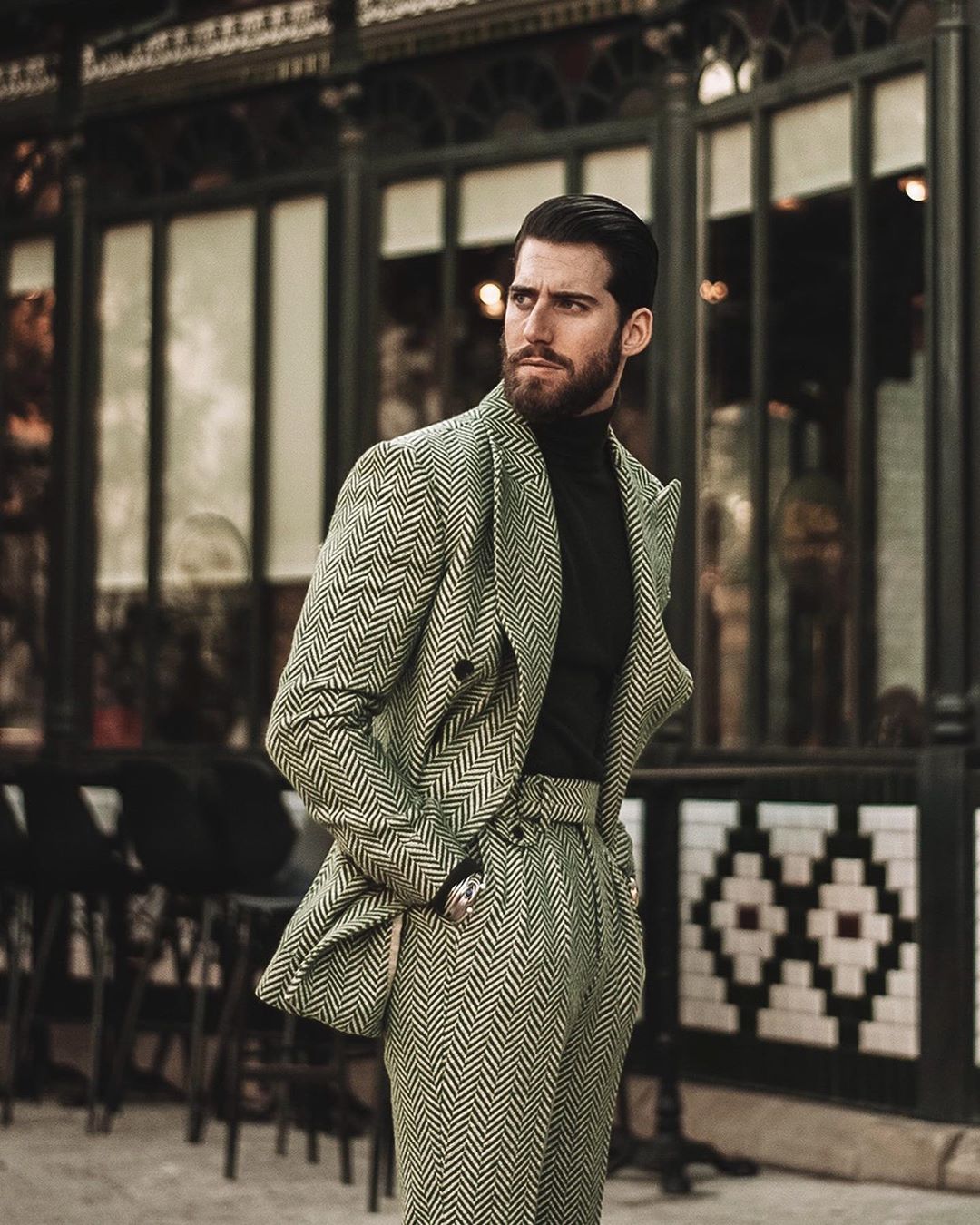 2-piece Handsome Herringbone Men Suits Peaky Blinders Two Pieces Wool Designer Wedding Tuxedos Custom Made Mens Jacket Pants Prom Dress