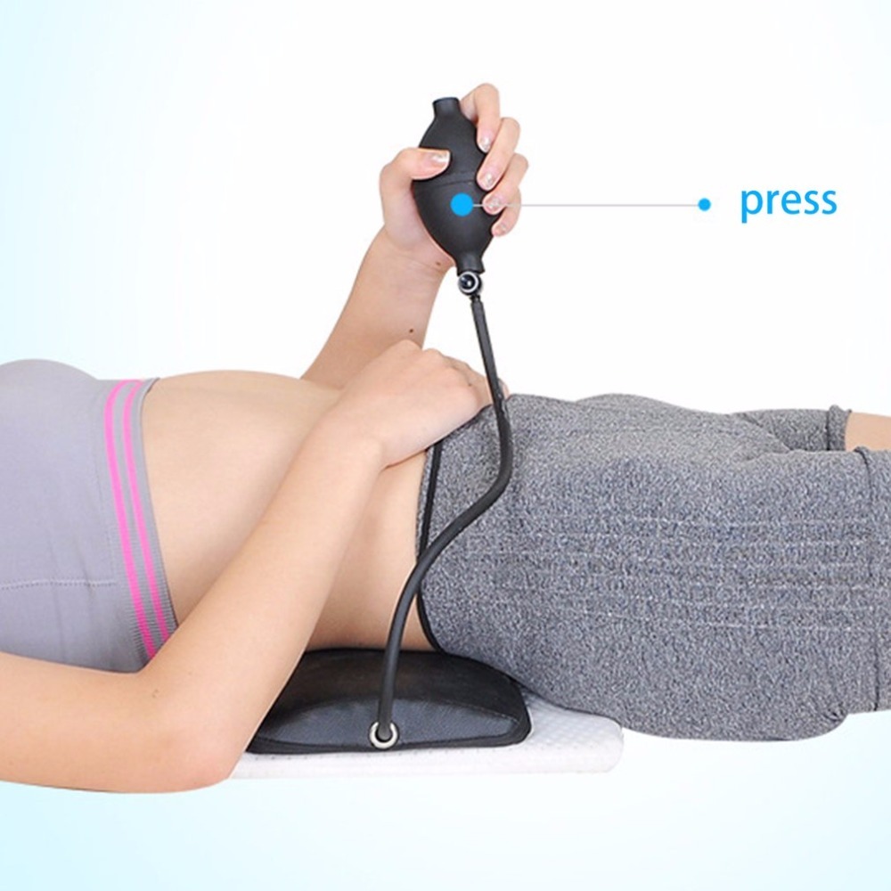 Manual Inflatable Spine Pain Relief Back Massage Cushion Lumbar Traction Stretching Device Waist Spine Relax Health Care