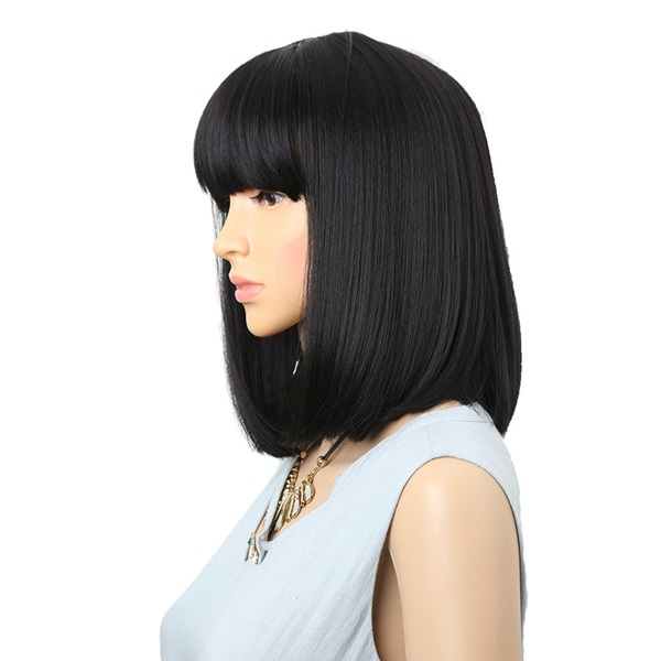 Amir Straight Black Synthetic Wigy With Bangs For Women Medium Length Hair Bob Wige Heat Resistant bobo Hairstyle Cosplay wigs, 4x30hl
Amir Straight Black Synthetic Wigy With Bangs For Women Medium Length Hair Bob Wige Heat Resistant bobo Hairstyle Cosplay wigs, 4x30hl