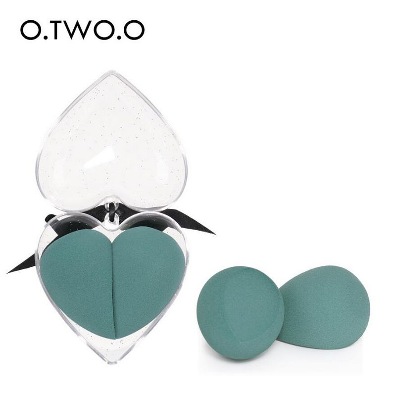 O.TWO.O 2pcs/set Makeup Sponge Heart-Shape Box Non-Latex Material Cosmetic Puff Powder Foundation Use Beauty Make Up Tools