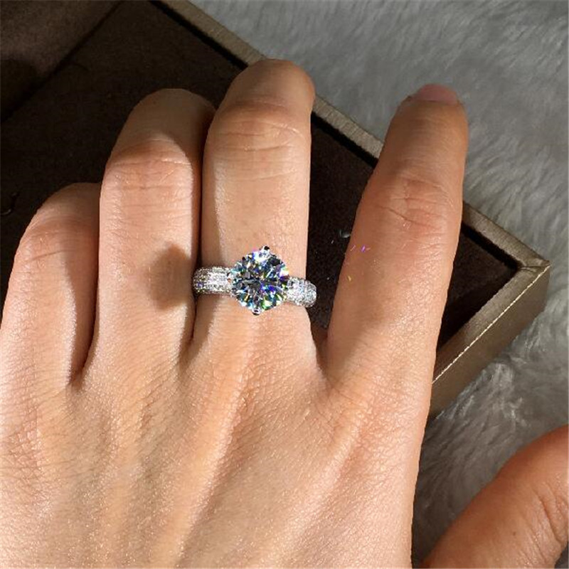 Victoria Wieck Stunning Luxury Jewelry 925 Sterling Silver Pave White Sapphire CZ Diamond Gemstones Women Wedding Bridal Flower Ring Gift