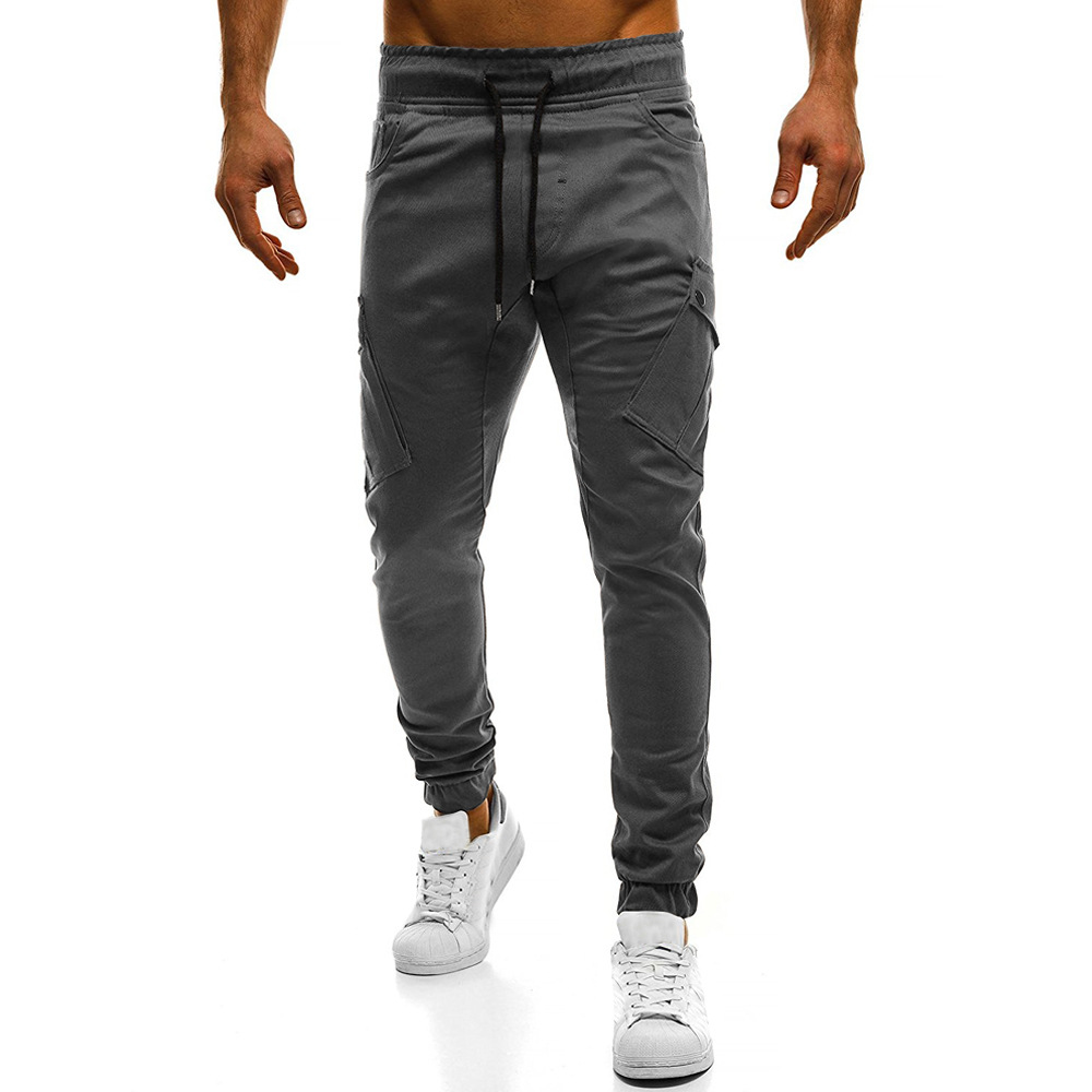 New Brand Casual Pants Slanting Pockets Elastic Waist Male Trousers Men High Quality Joggers Leggings Pencil Pants Euro