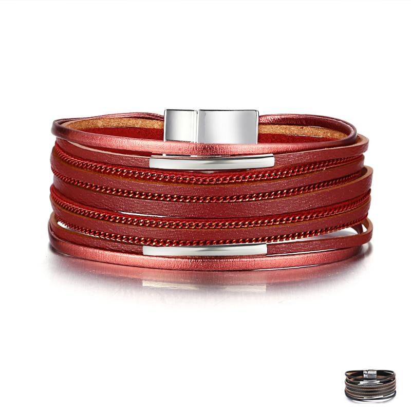 OF-LILU Charm Multilayer Genuine Leather Bracelets For Women Men Trendy Wide Wrap Stainless Steel Magnetic Clasp Bangles Jewelry
OF-LILU Charm Multilayer Genuine Leather Bracelets For Women Men Trendy Wide Wrap Stainless Steel Magnetic Clasp Bangles Jewelry