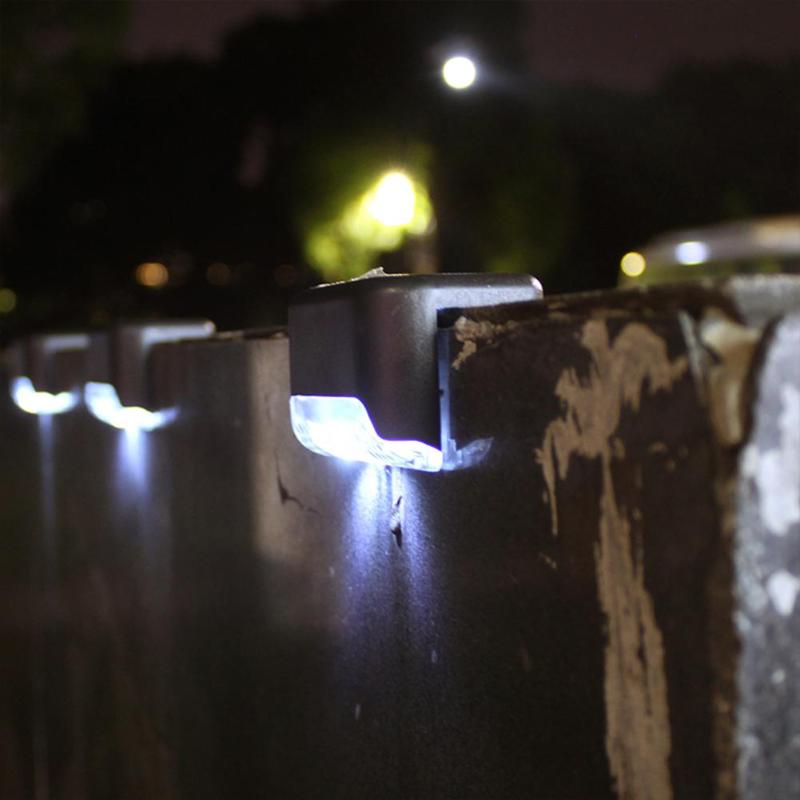VKTECH 4Pcs/Lot LED Solar Deck Lights Waterproof Outdoor Indoor Pathway Yard Wall Stairs Fence Railing Marker Light Night Lamp