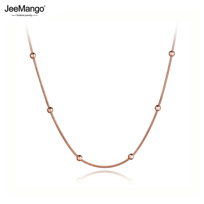 JeeMango Trendy Rose Gold Color Round Beads Chain Link Necklaces Jewelry Titanium Steel Choker Necklace For Women Girls JN19079
JeeMango Trendy Rose Gold Color Round Beads Chain Link Necklaces Jewelry Titanium Steel Choker Necklace For Women Girls JN19079