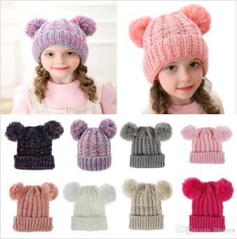 Kid Knit Crochet Beanies Hat Girls Soft Double Balls Winter Warm Hat 12 Colors Outdoor Baby Pompom Ski Caps dc814, Multi
Kid Knit Crochet Beanies Hat Girls Soft Double Balls Winter Warm Hat 12 Colors Outdoor Baby Pompom Ski Caps dc814, Multi