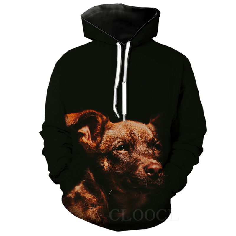 Hip Hop Mens Hoodies 3D Print Cute Puppy Long Sleeve Hooded Sweatshirts Cool Animal Dog Hoodie Fashion Streetwear Hoody Pullover