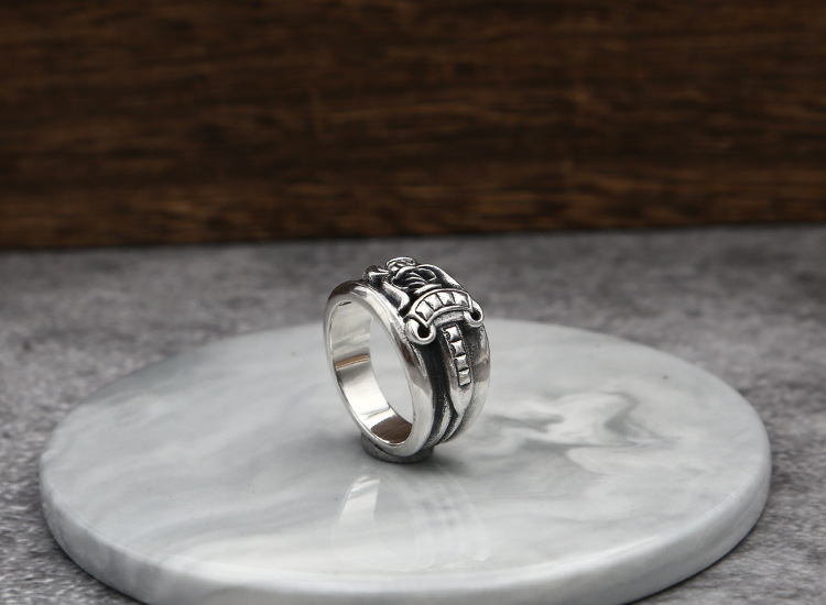 High quality 925 sterling silver band rings sword design American European antique vintage punk hip-hop luxury jewelry accessories