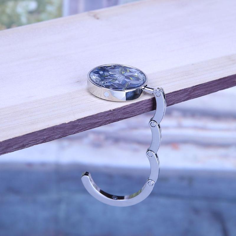 Portable Metal Foldable Bag Purse Hook Bag Hanger Purse Hook Handbag Holder Shell Folding Table Butterfly
