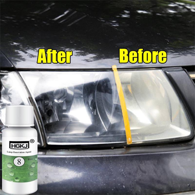 50ML Car Headlight Restoration Kit Headlamp Repair Cleaner Hydrophobic Glass Coating Auto Polish Cleaning Coat Plating Tool HGKJ-8