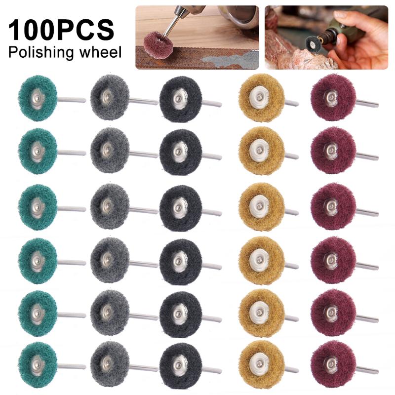 100PCS Mini Brush Scouring Pad Abrasive Wheel Grinding Sanding Head Abrasive Buffing Wheel 25mm Polishing Brush for Dremel
100PCS Mini Brush Scouring Pad Abrasive Wheel Grinding Sanding Head Abrasive Buffing Wheel 25mm Polishing Brush for Dremel