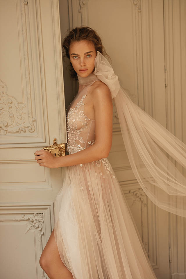 liz martinez split wedding dresses with wrap beach boho a line appliqued beads jewel neck illusion bridal gowns vestido de novia