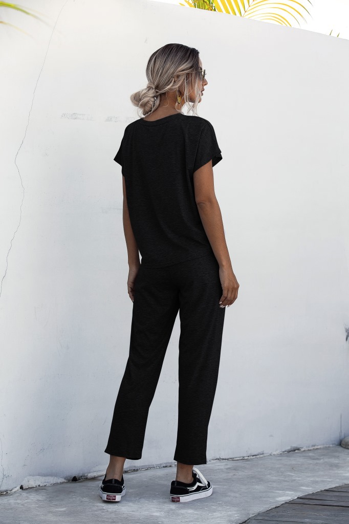 Spot trend Tracksuits European spring and summe round neck short sleeve casual suit support mixed batch