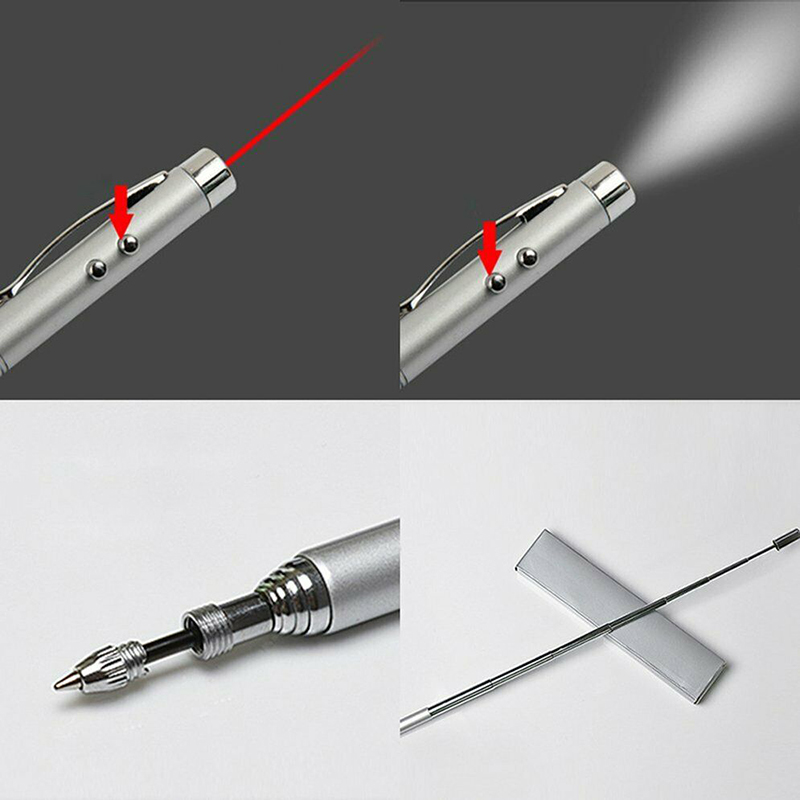 5-in-1 telescopic pointer infrared laser pen multi-function Small flashlight infra red flashlight LED flashlight teaching tool