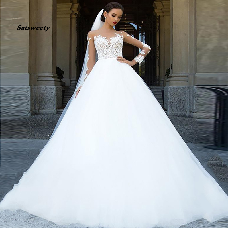 Elegant Lace Appliques Long Sleeve Wedding Dresses Ball Gown Wedding Gowns Fluffy Boho Bride Dress White vestido de noiva, Dark navy
Elegant Lace Appliques Long Sleeve Wedding Dresses Ball Gown Wedding Gowns Fluffy Boho Bride Dress White vestido de noiva, Dark navy