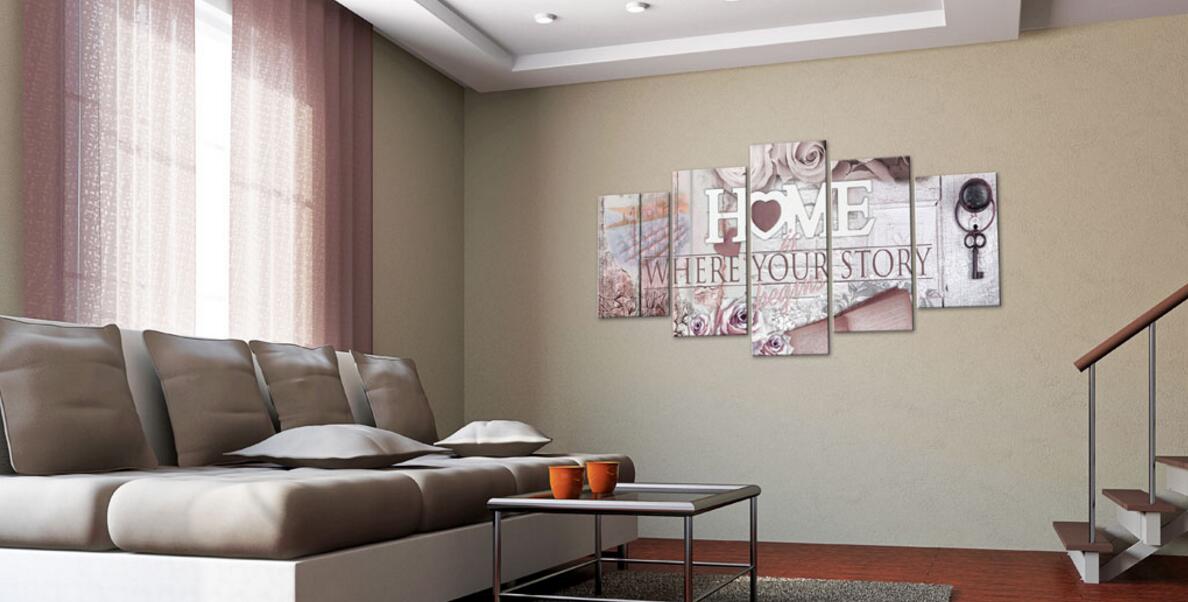 Home Sweet Home Art Unframed Print Canvas Wall Painting Picture Mural Home Christmas Decor ( No Frame )