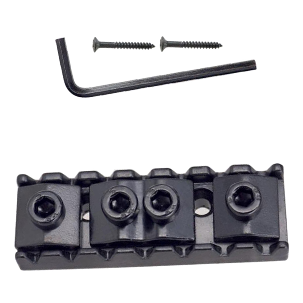 Black Zinc Alloy String Locking Nut Set Tools with 1 Wrench 2 Screws for 7 String Electric Guitar Musical Instrument Accessory
Black Zinc Alloy String Locking Nut Set Tools with 1 Wrench 2 Screws for 7 String Electric Guitar Musical Instrument Accessory