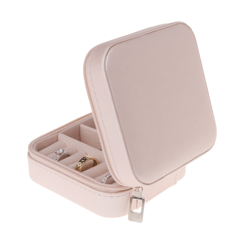 Portable Jewelry Box Zipper Leather Storage Organizer Jewelry Holder Packaging Display Travel Jewelry Case Gift Boxes For Women C19021601