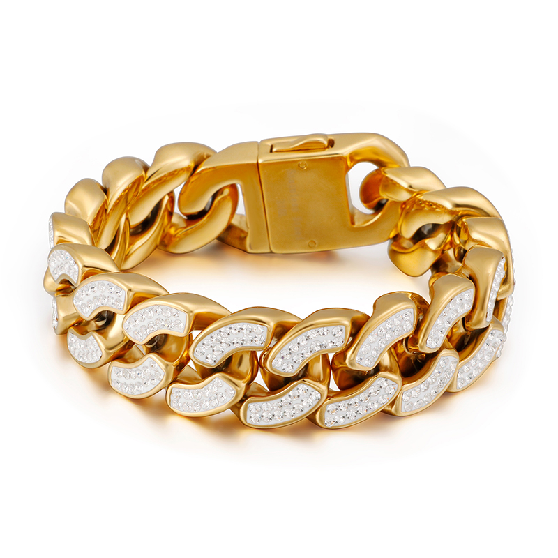 Hip Hop Micro-inlaid Zircon Bracelet Cuba Chain Bracelet High Quality Men's 316L Stainless Steel Titanium Steel Jewelry
Hip Hop Micro-inlaid Zircon Bracelet Cuba Chain Bracelet High Quality Men's 316L Stainless Steel Titanium Steel Jewelry