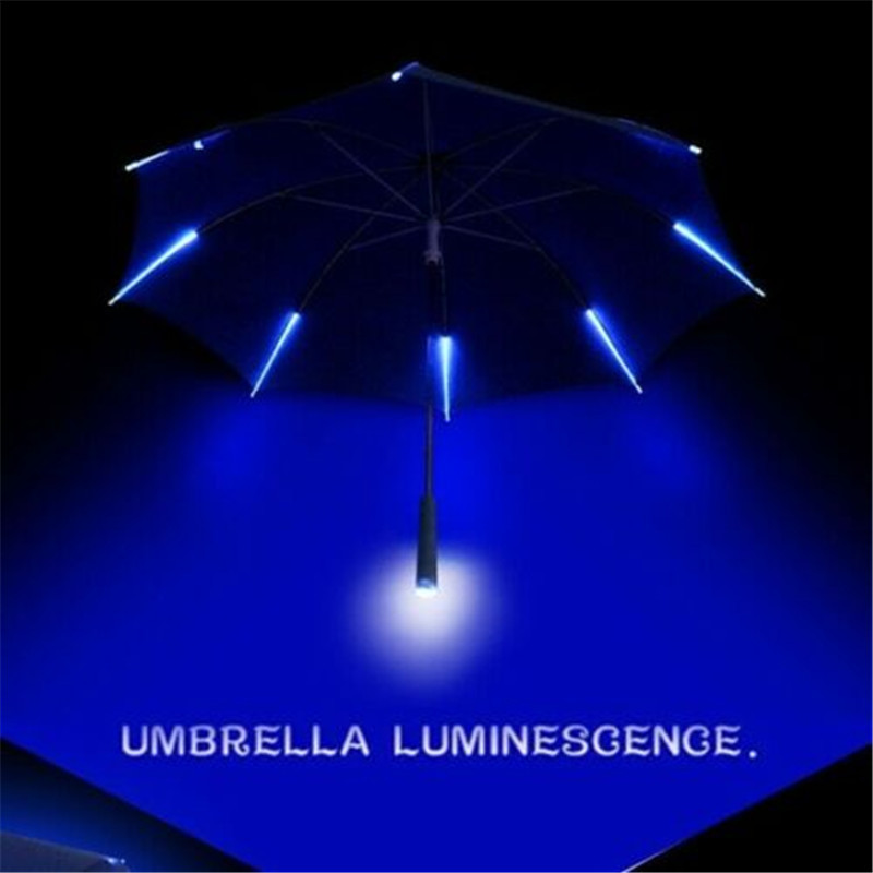 Cool Umbrella With LED Features 8 Rib Light Transparent With Handle5651539