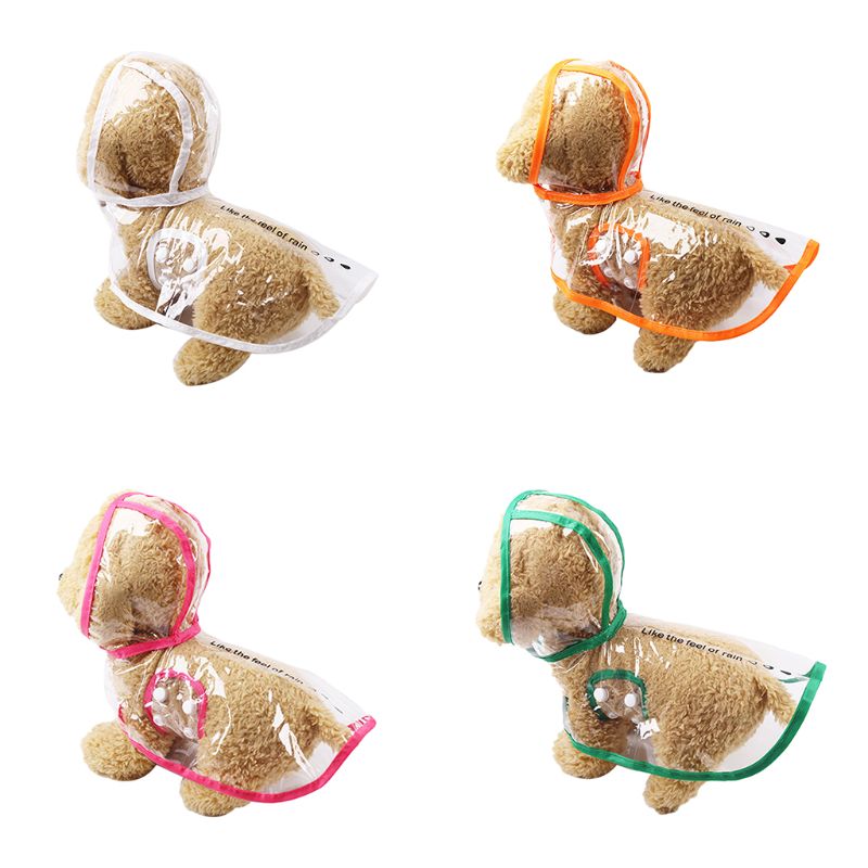 Pet Rain Coat Waterproof PVC Transparent Windproof Rainy Clothing Dog Puppy Jacket Hoodie Teddy Clothes Raincoat Summer Pets Coa