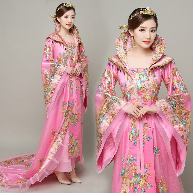 Oriental Ancient Queen Dress Tang Dynasty Fairy Long Tailed Costume Empress Clothing Traditional Princess Ancient China Royal Women Dress
