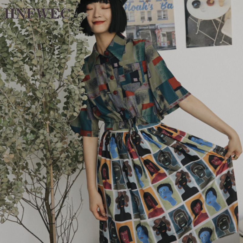 2020 Spring Summer New Arrivals Turn Down Collar Short Sleeve Print Pattern Women Fashion Vintage Trend Shirt T963, Multicolor
2020 Spring Summer New Arrivals Turn Down Collar Short Sleeve Print Pattern Women Fashion Vintage Trend Shirt T963, Multicolor